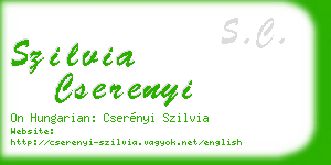 szilvia cserenyi business card